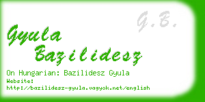 gyula bazilidesz business card